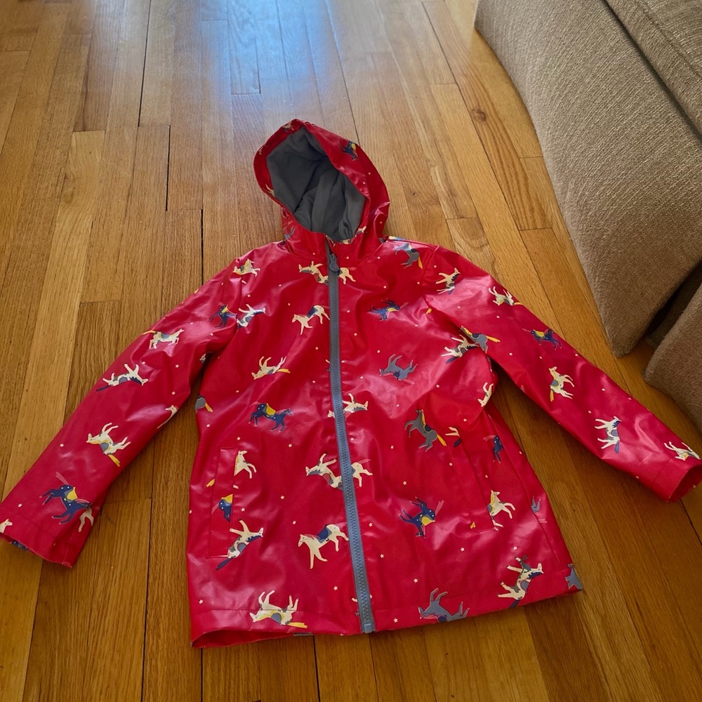 Joules Kids Red Raincoat with Animal Design